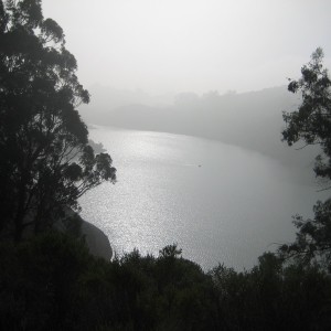 Lake Chabot- one last view of the lake after the fog rolled in